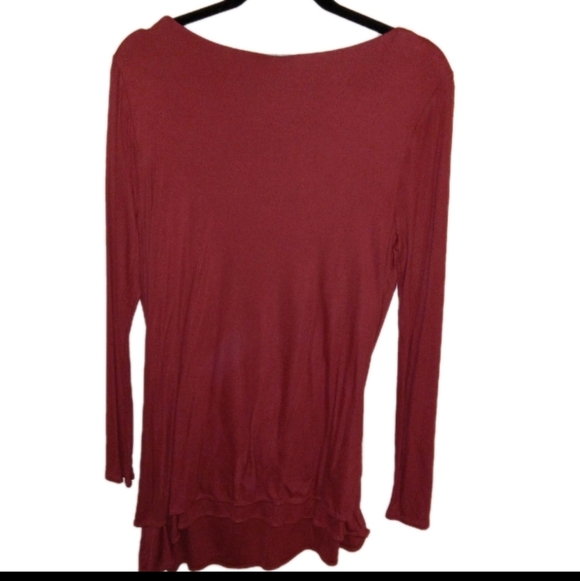 White House Black Market Rust Twisted Faux Wrap Tunic Large - Picture 7 of 8